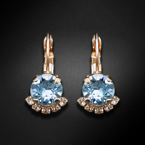 Auskarai "Grožis III (Akvamarino mėlyna)" su Swarovski™ kristalais